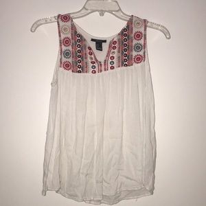 White embroidered tank